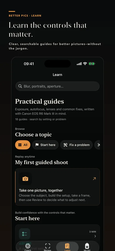 Better Pictures practical photography guides
