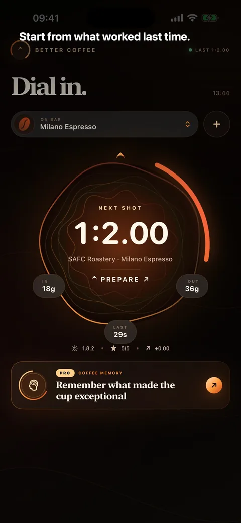 Current Better Coffee app promotional screenshot