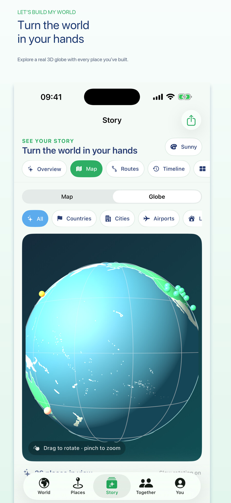 My World interactive travel globe
